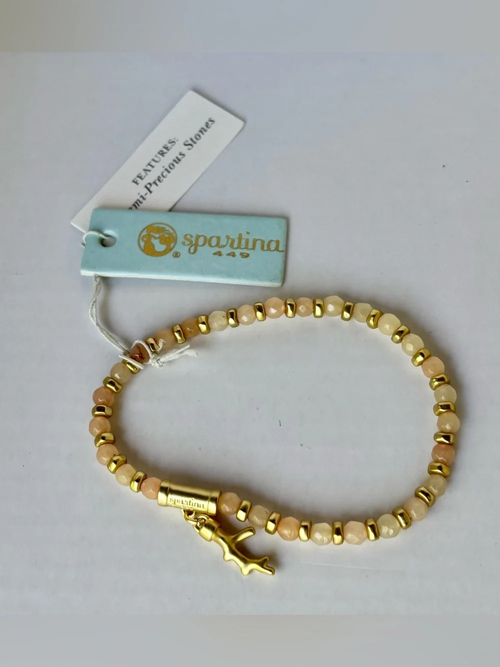 Spartina 449 Calm Waters Pink Jade Bracelet